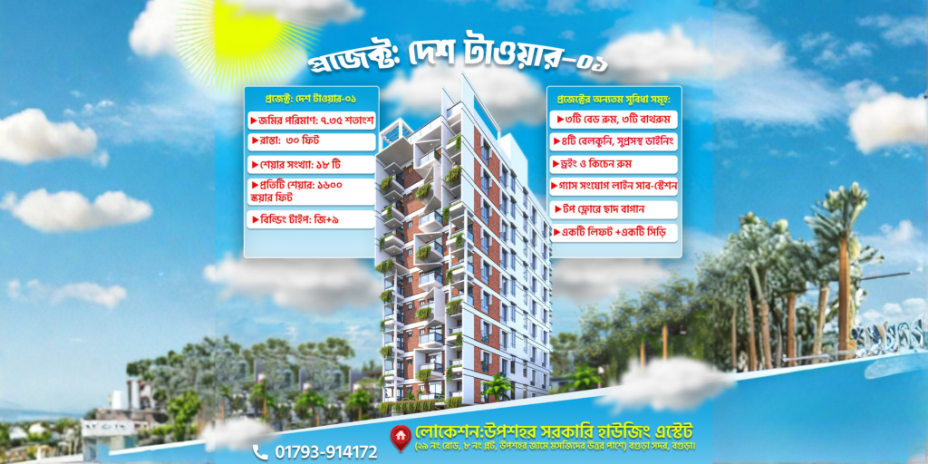 Bogura Abashon Properties এর আধুনিক আবাসিক ভবনের ছবি