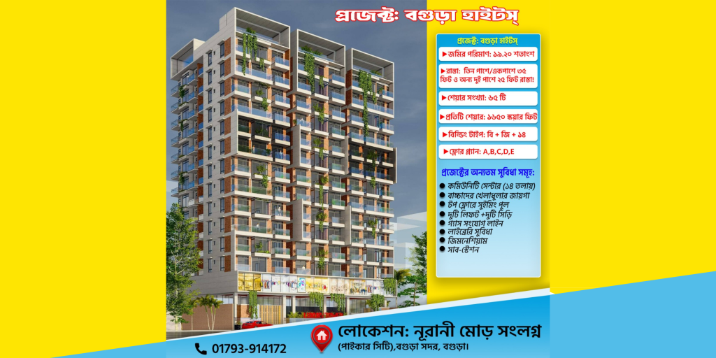 Bogura Abashon Properties এর আধুনিক আবাসিক ভবনের ছবি জমির শেয়ার বগুড়া